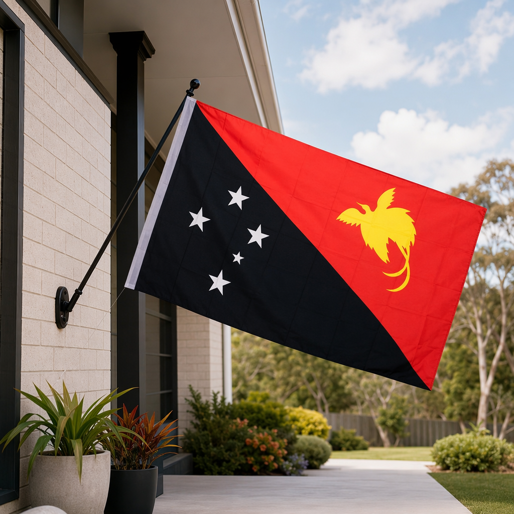 Red and black slanted flags, national flags, decorative flags, used for outdoor celebrations details Picture