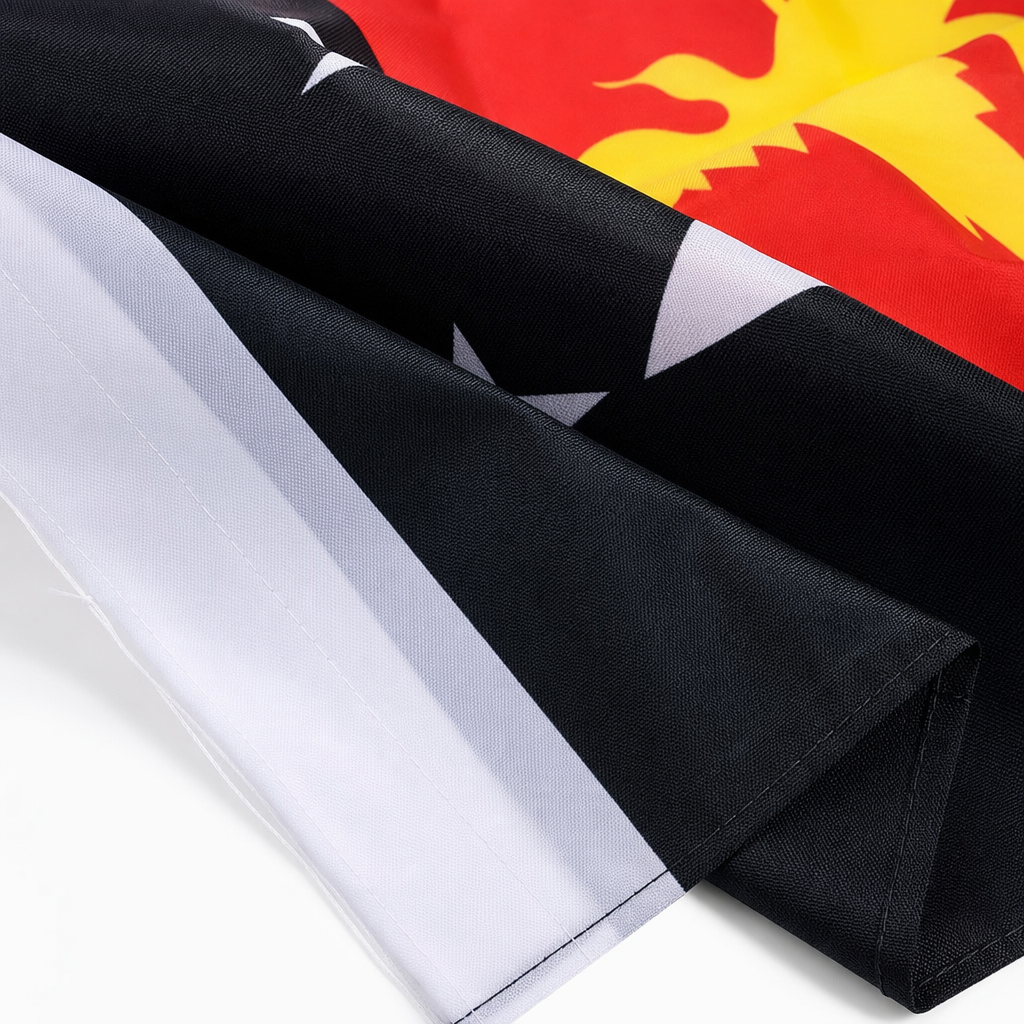 Red and black slanted flags, national flags, decorative flags, used for outdoor celebrations Application Scenario