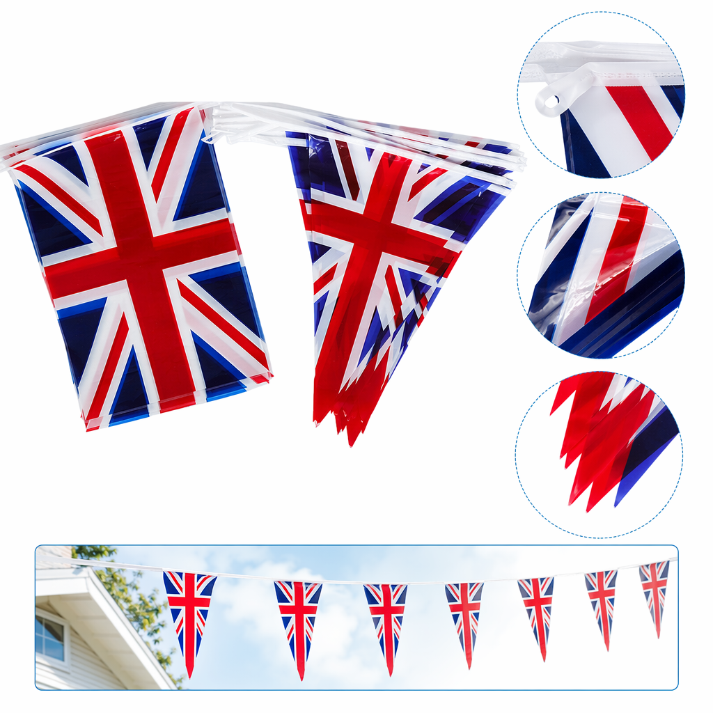 British flag string outdoor decoration, festival celebration British-style hanging ornaments