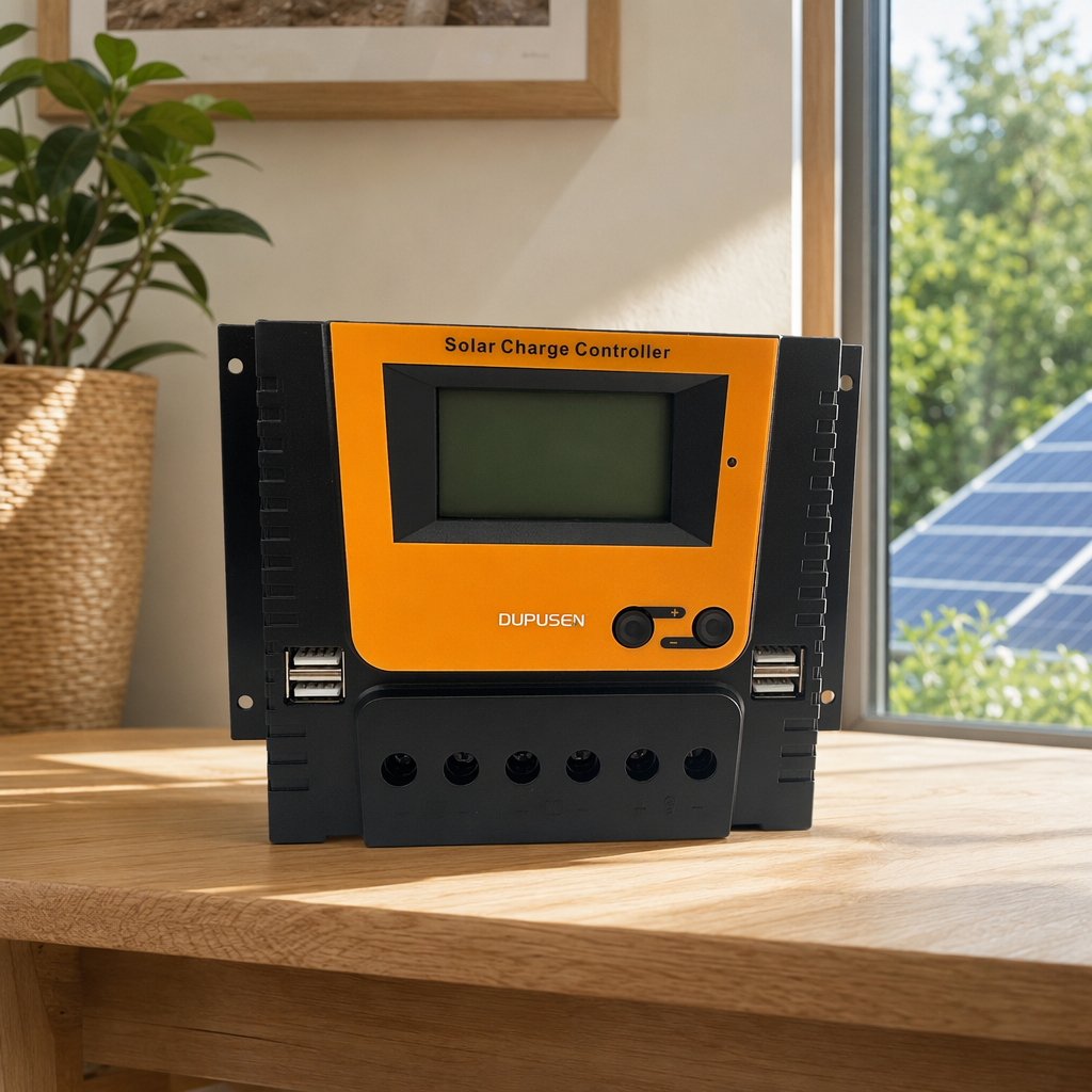 The orange and black alternating solar charging controller is a dedicated intelligent charging and discharging management system for photovoltaic systems details Picture