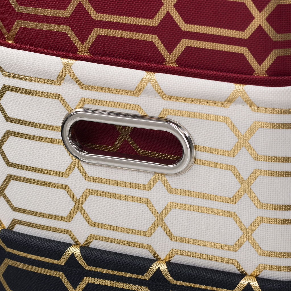 Colorful geometric pattern storage box, multi-functional desktop organization box, simple Nordic style Application Scenario