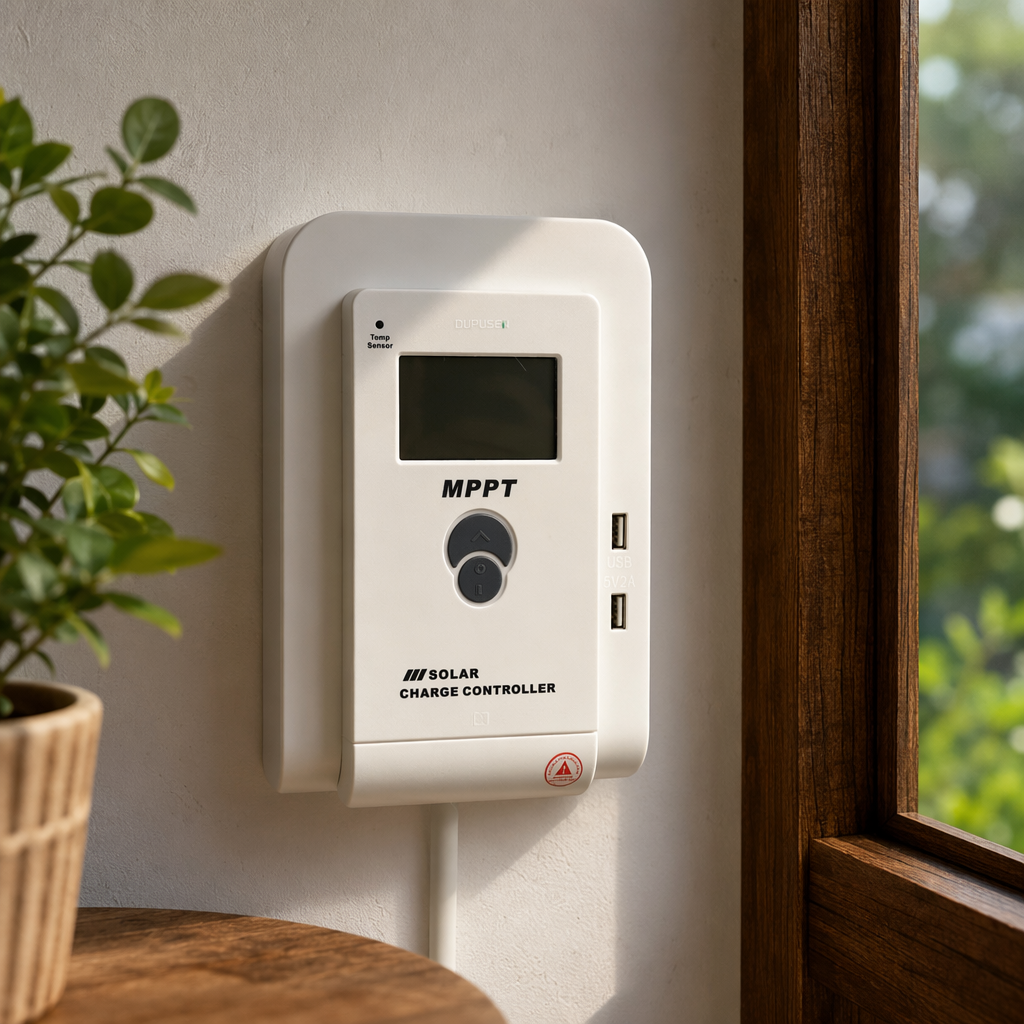 The white MPPT solar charging controller is a dedicated intelligent charging and discharging control system for photovoltaic systems details Picture