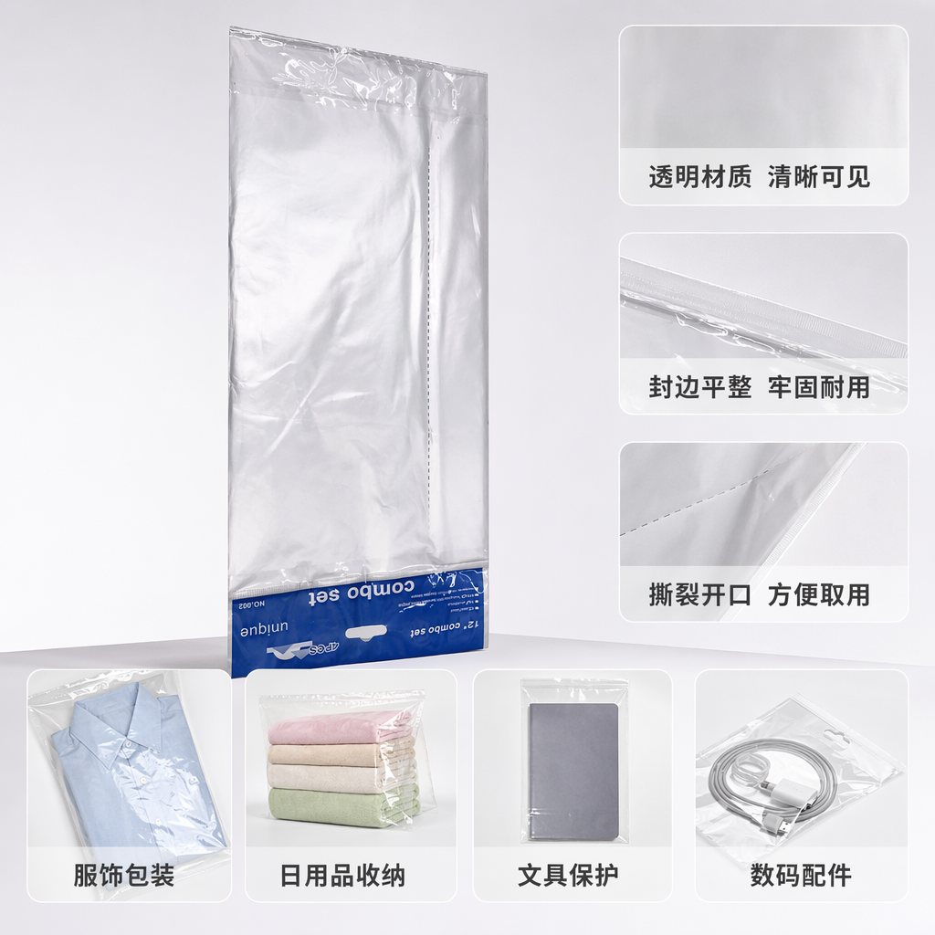 白色塑料袋包装文具组合套装 学生办公用品 多功能实用