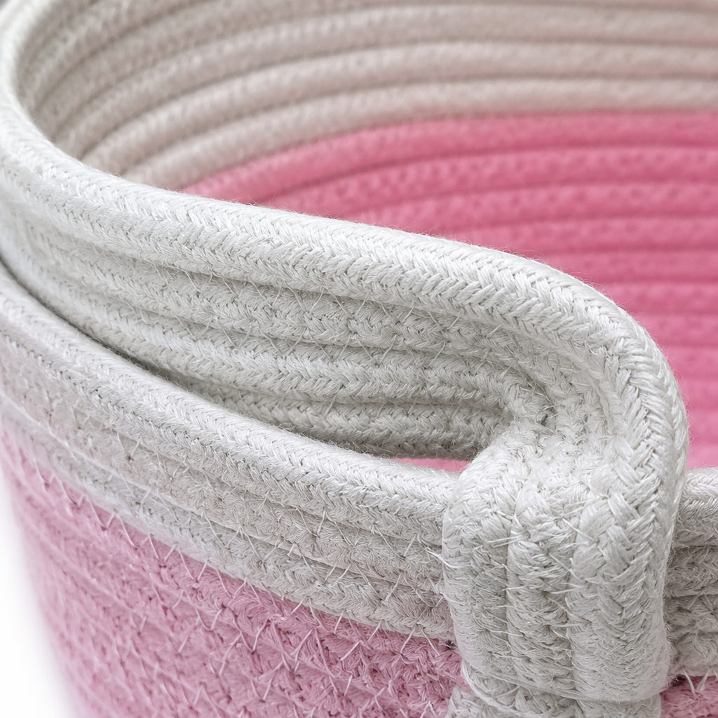 Pink woven basket home storage basket, bedroom and living room storage basket, simple Nordic style Application Scenario