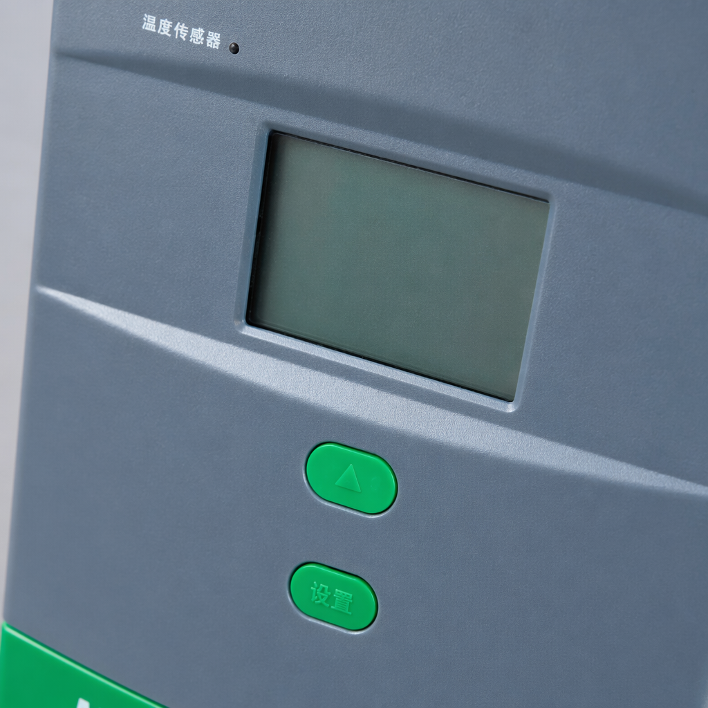 Grey MPPT solar charging controller with green edges Application Scenario