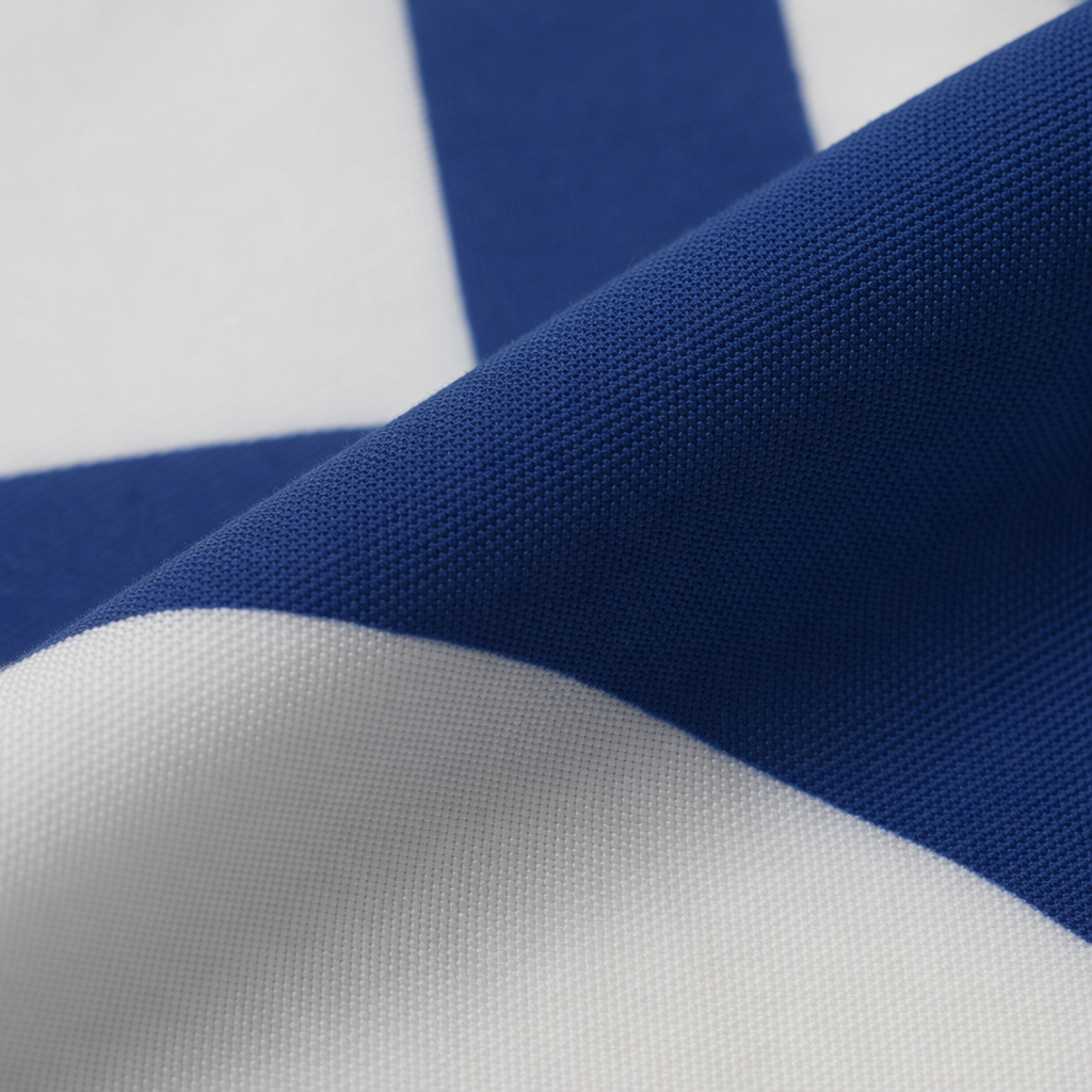 Blue and white lettered decorative flags can be hung both indoors and outdoors for festivals and celebrations Application Scenario