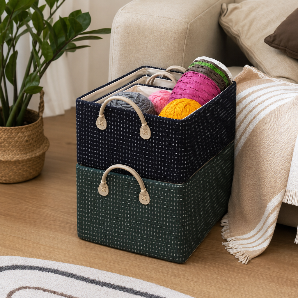 Colorful woven baskets, household storage baskets, large-capacity rattan woven storage baskets, Nordic-style living room and bedroom organizing baskets details Picture