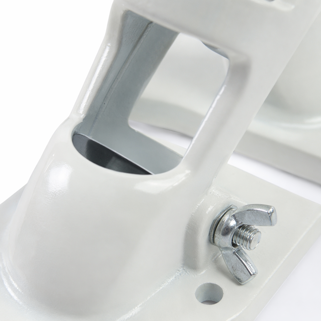 The white flagpole base bracket is made of thickened metal for stable load-bearing outdoor flag-raising accessories Application Scenario