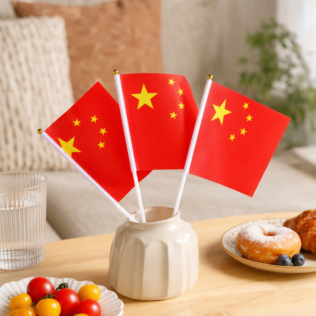 Red flags, decorative flags, celebration supplies, outdoor fluttering in the wind, with the theme of the national flag details Picture
