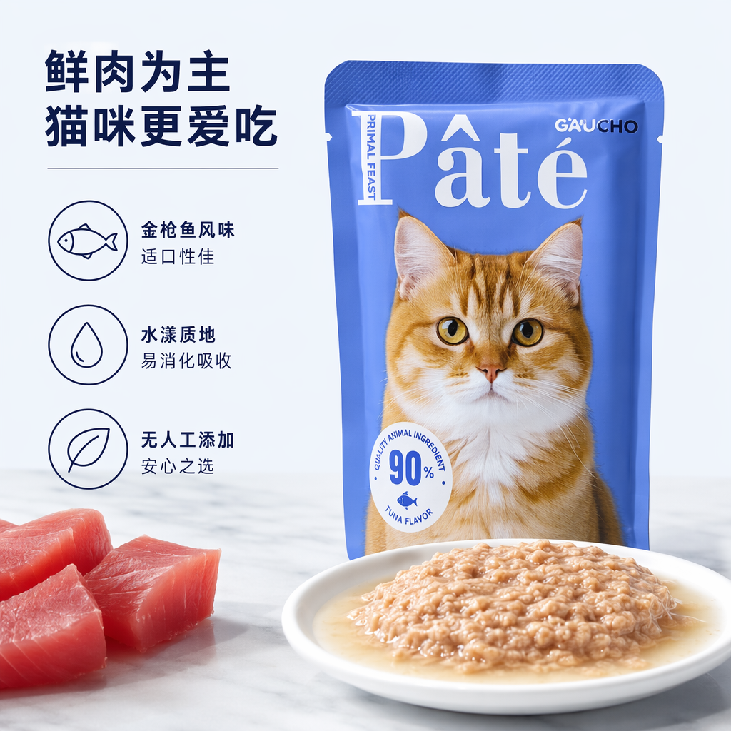 蓝色包装盒猫粮盒 宠物食品储存盒 防潮密封保鲜盒