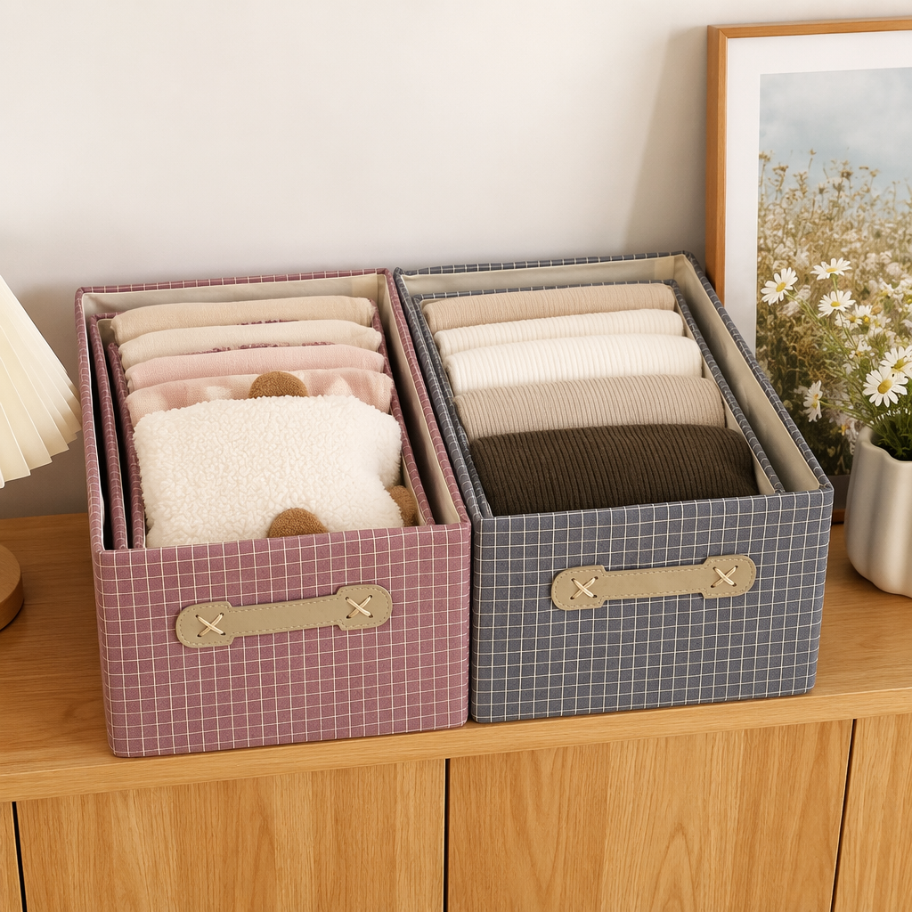 The grid storage box for desktop organization is a multi-functional partition storage box with a simple Nordic style details Picture