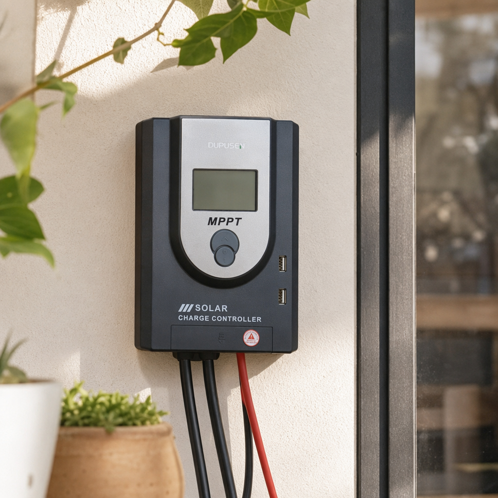 Silver, gray and black alternating solar charging controller MPPT details Picture