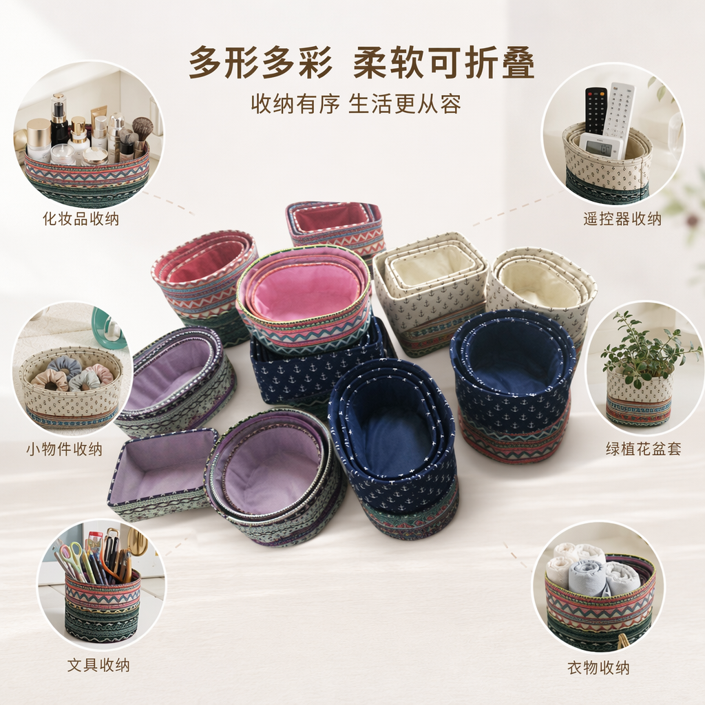 Colorful fabric storage basket available in multiple colors, a home organizing wonder, portable and foldable