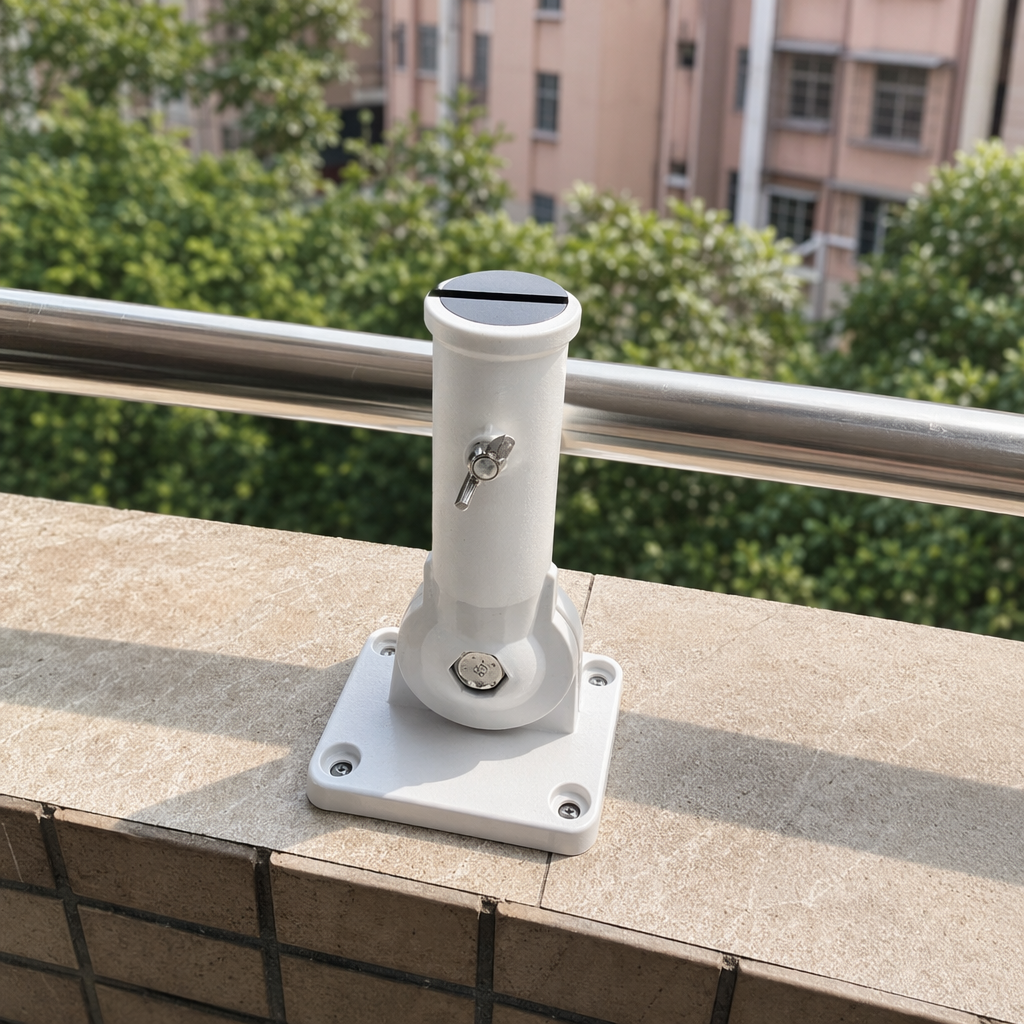 The white aluminum wall flag base is suitable for both indoor and outdoor use, rust-proof, durable and has a stable load-bearing capacity details Picture