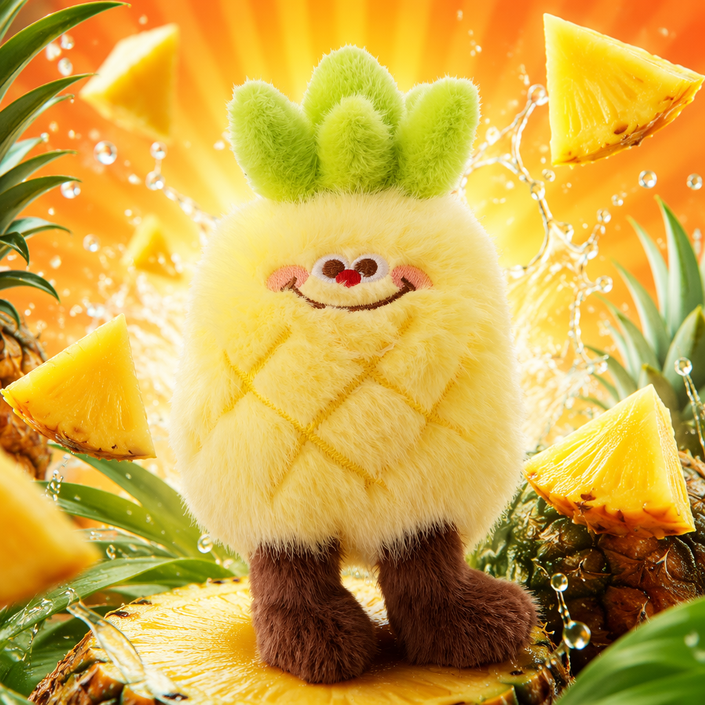 Yellow plush pineapple doll, cute throw pillow, home decoration plush toy Specification image