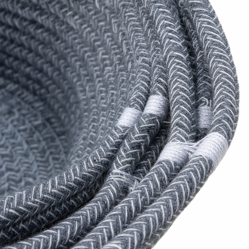 Grey woven basket for home storage, living room and bedroom storage, simple Nordic style Application Scenario