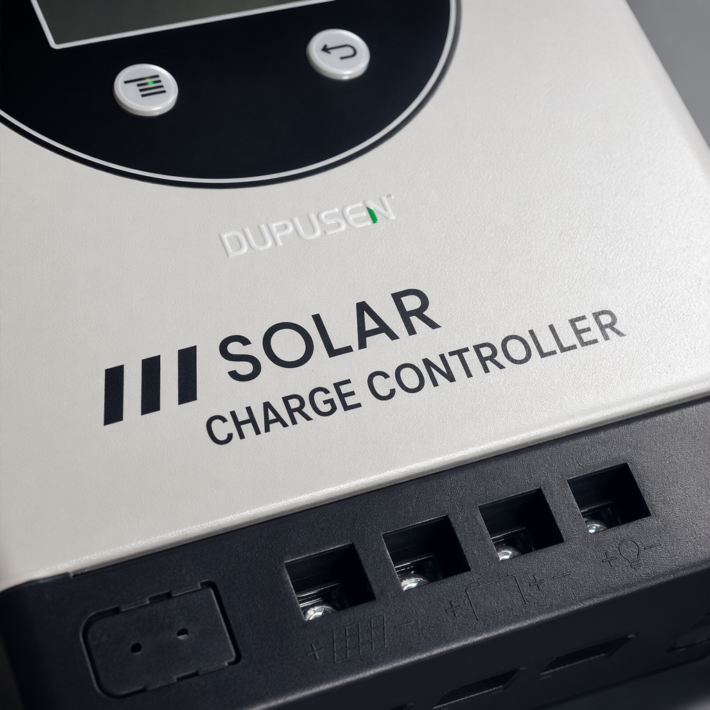 The white solar charging controller with an aluminum alloy casing is waterproof and dustproof, specifically designed for outdoor photovoltaic systems Application Scenario