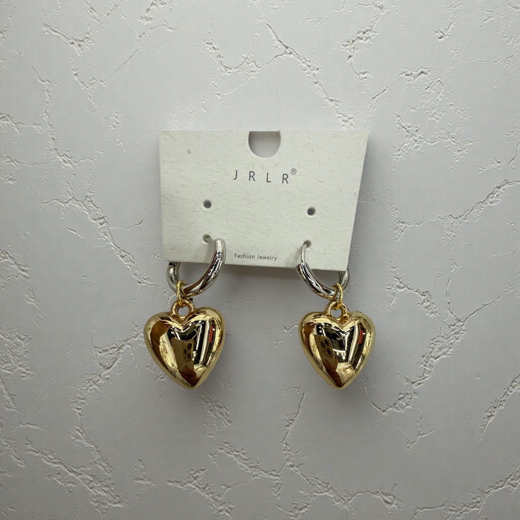 金色银色心形吊坠耳环 时尚简约百搭女士耳饰饰品耳钉女长款气质耳钉女长款气质详情11