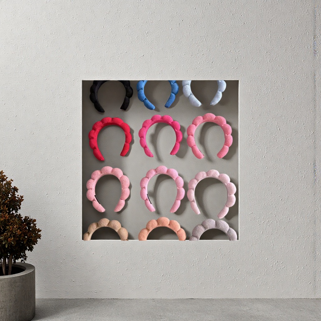 Colorful plush bubble headband, a cute hair accessory for girls, soft, skin-friendly and elastic large headband Application Scenario