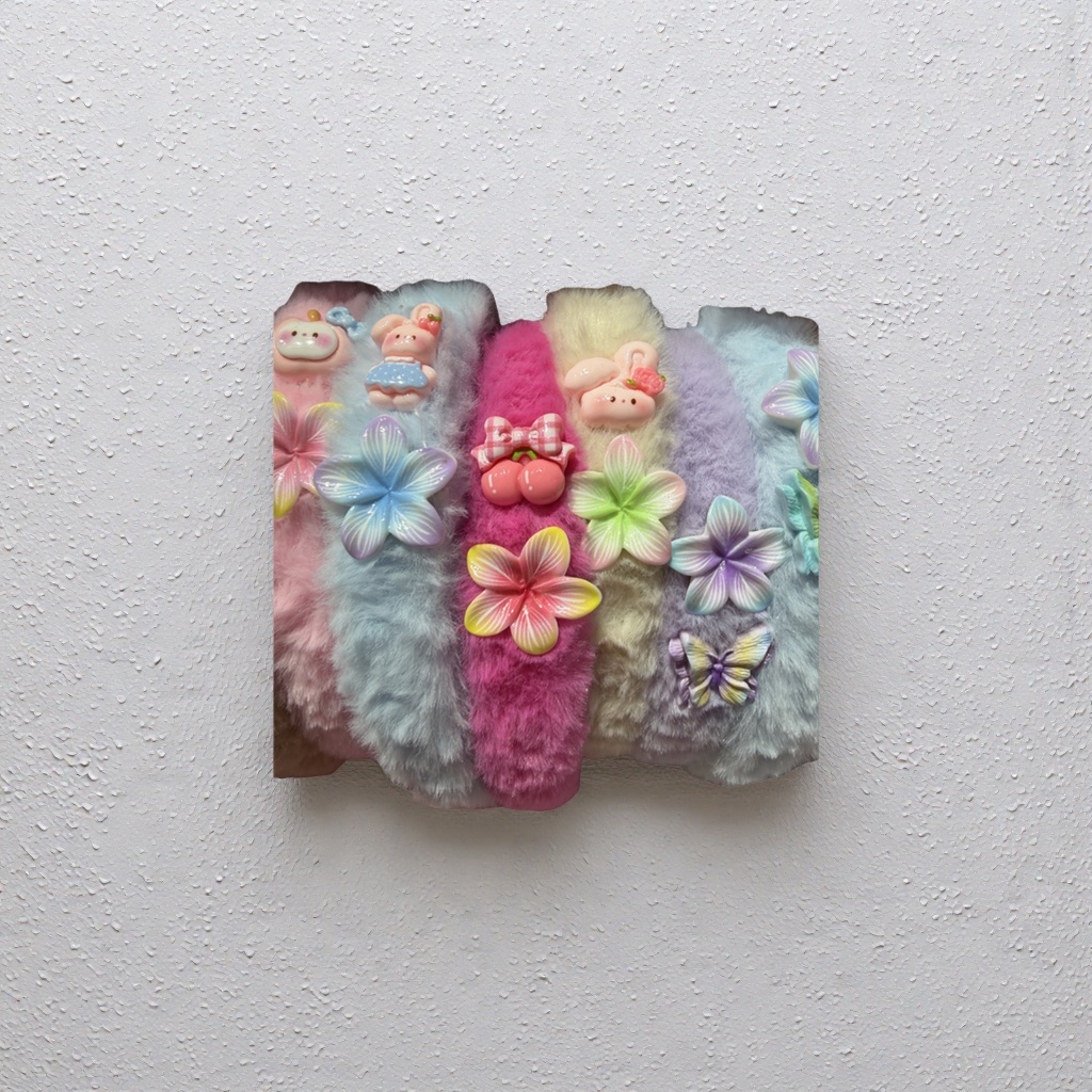 Colorful plush headband flower butterfly cartoon doll decorative style