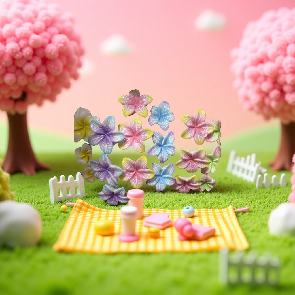 Colorful flower-decorated plush toys are cute and adorable fabric ornaments, making them an ideal choice for gifting details Picture