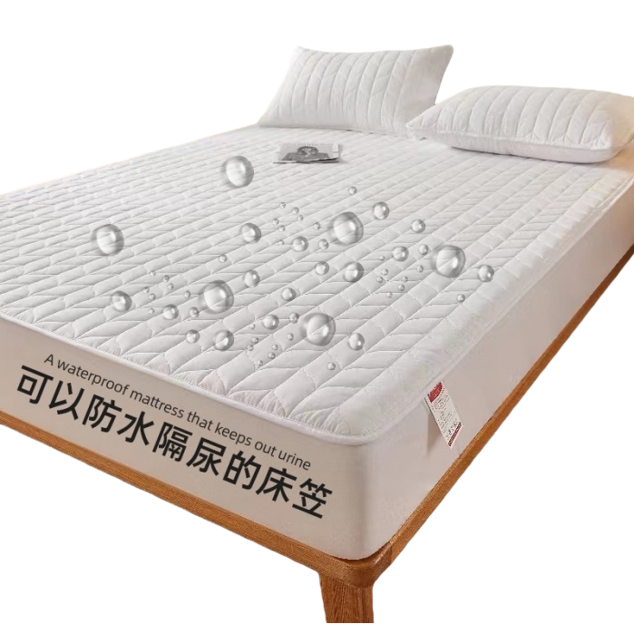 White waterproof and moisture-proof bedsheet, thickened breathable baby bed sheet protective cover Item Picture