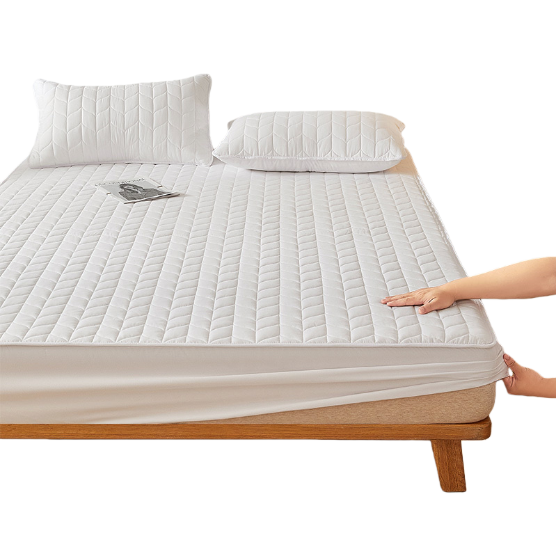 Colchón acolchado blanco almohadilla protectora respirable antideslizante cama engrosada tipo resistente al agua y al polvo Item Picture