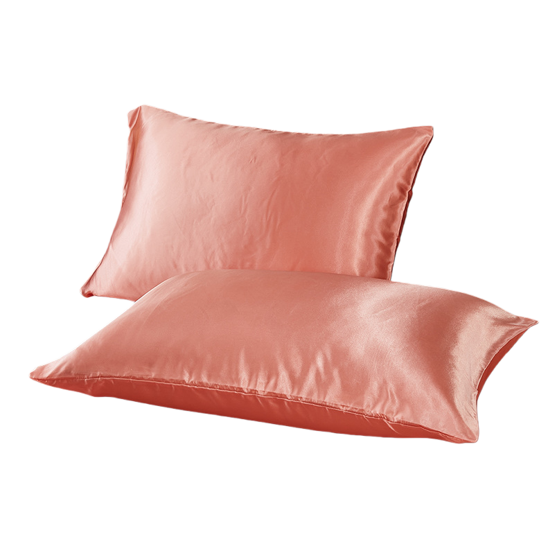 The pink silk pillowcase pillow is skin-friendly, smooth, breathable and suitable for all seasons Item Picture