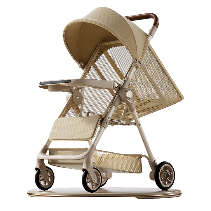 Baby stroller, mother and baby products, aluminum alloy frame, one-button retractable portable children's stroller Item Picture