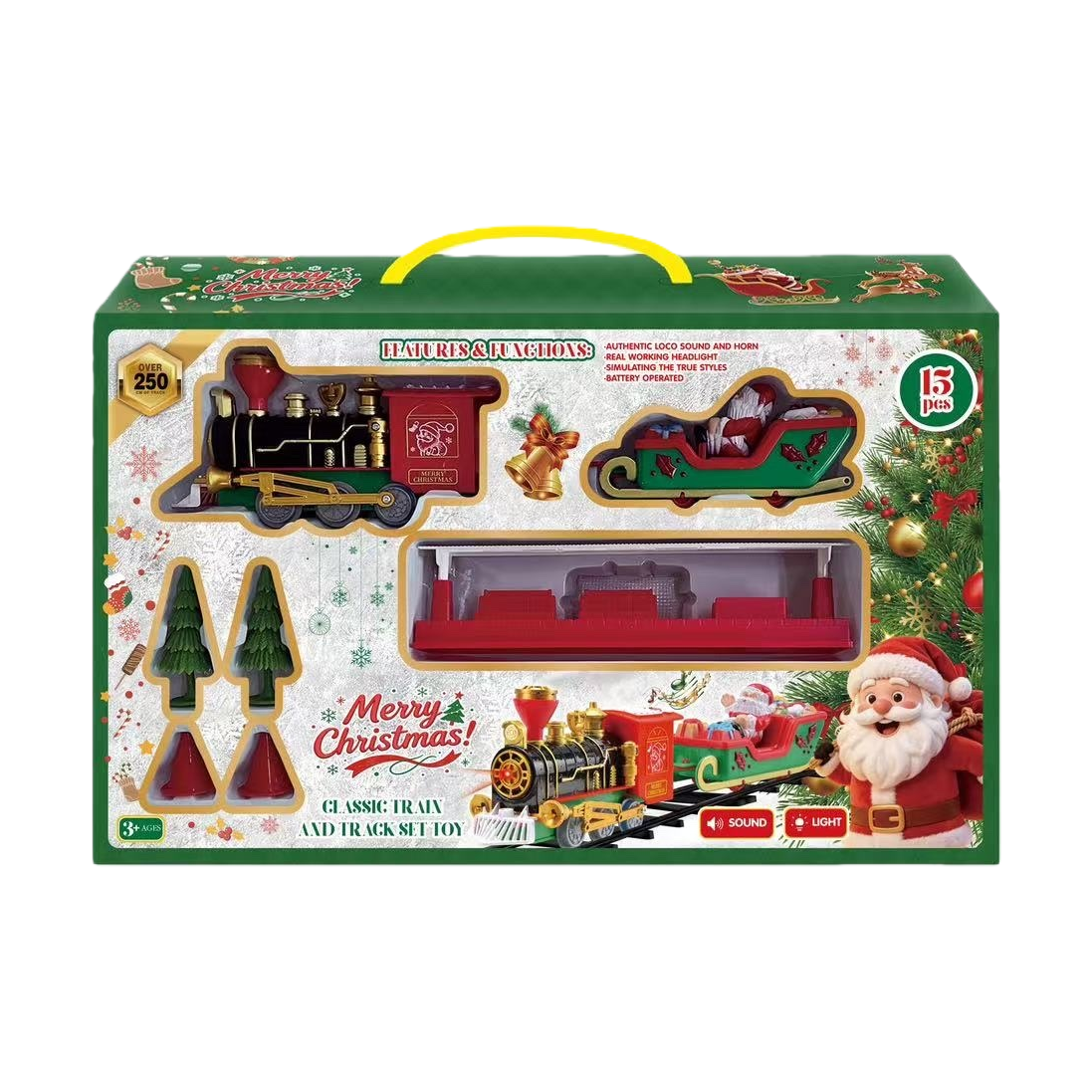 Christmas-themed toy train set Children's educational track assembly gift box Item Picture