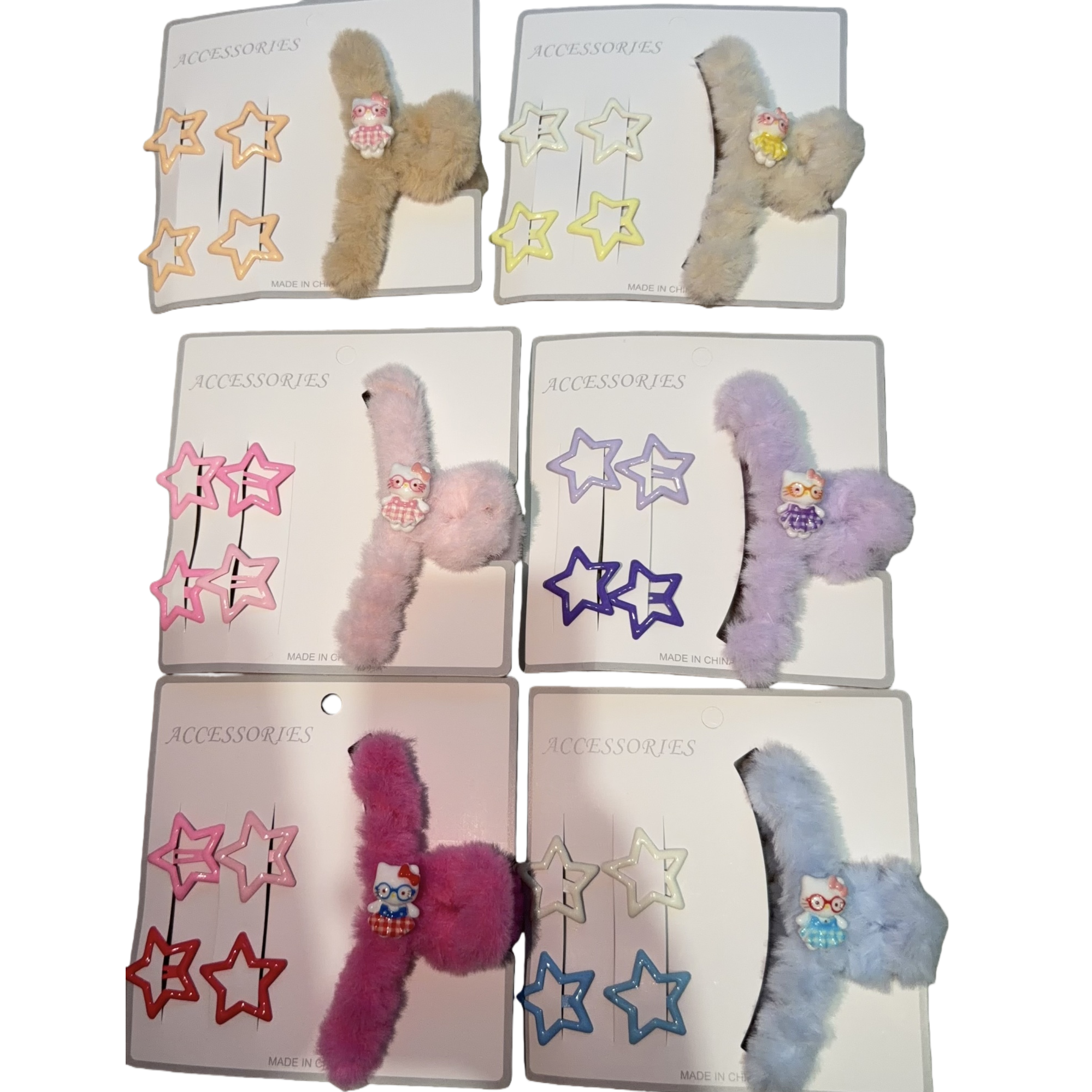 Colored star horquilla con peluche Hello Kitty accesorios para el cabello Item Picture