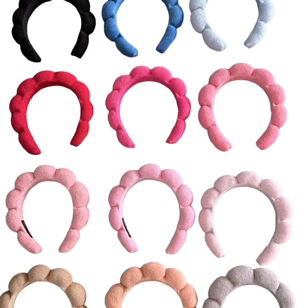 Colorful plush bubble headband, a cute hair accessory for girls, soft, skin-friendly and elastic large headband Item Picture