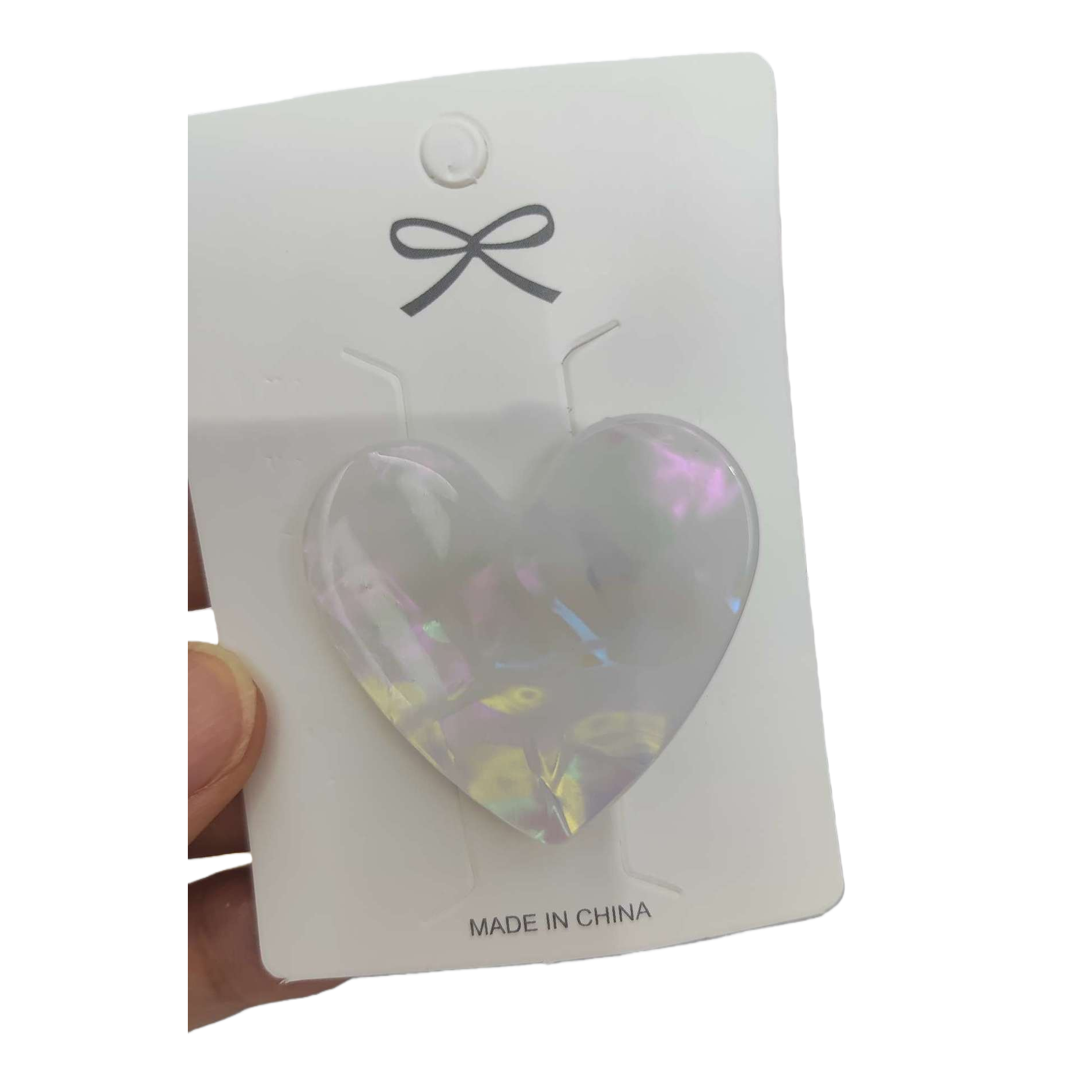 DIY white card heart-shaped sequined jewelry for greeting card decoration materials Item Picture