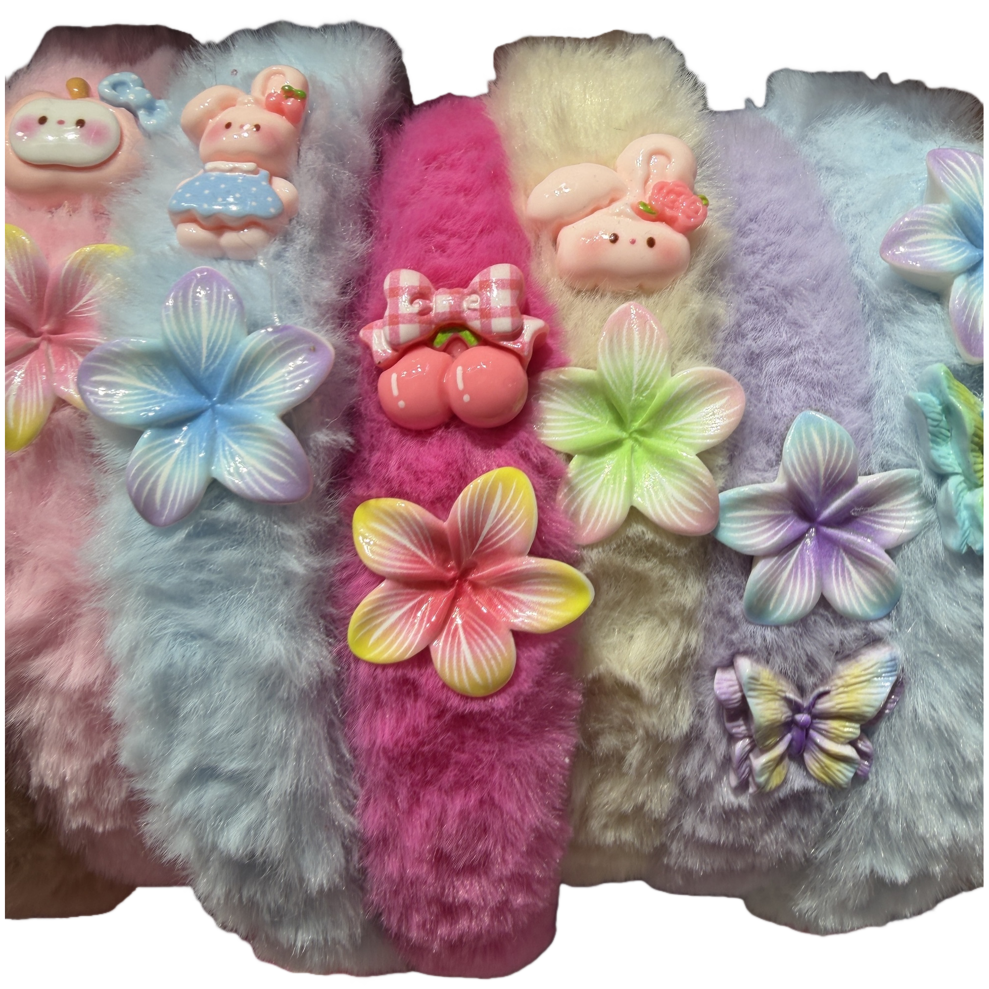 Color peluche aro de pelo flores mariposas dibujos animados muñecas decoración modelos Item Picture