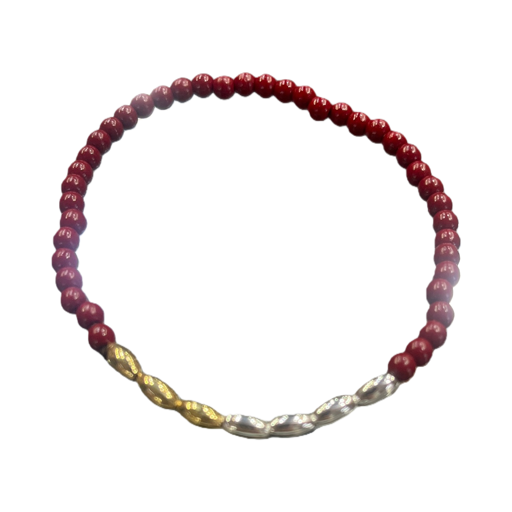 Pulsera de cordón de cuentas rojas cuentas de vidrio redondas ajustables y ajustables para todos los días accesorios Item Picture
