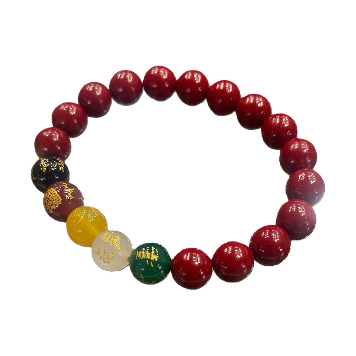 Red beaded bracelet with natural agate beads, simple and fashionable ladies' jewelry Item Picture