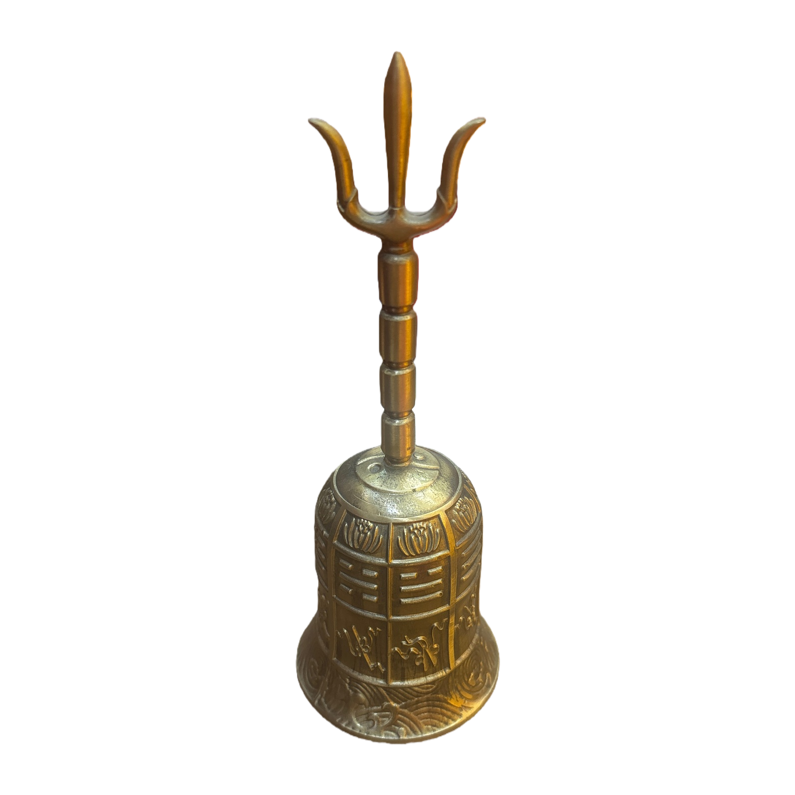 Golden trident bell wind chime home decoration living room bedroom balcony hanging decor Item Picture
