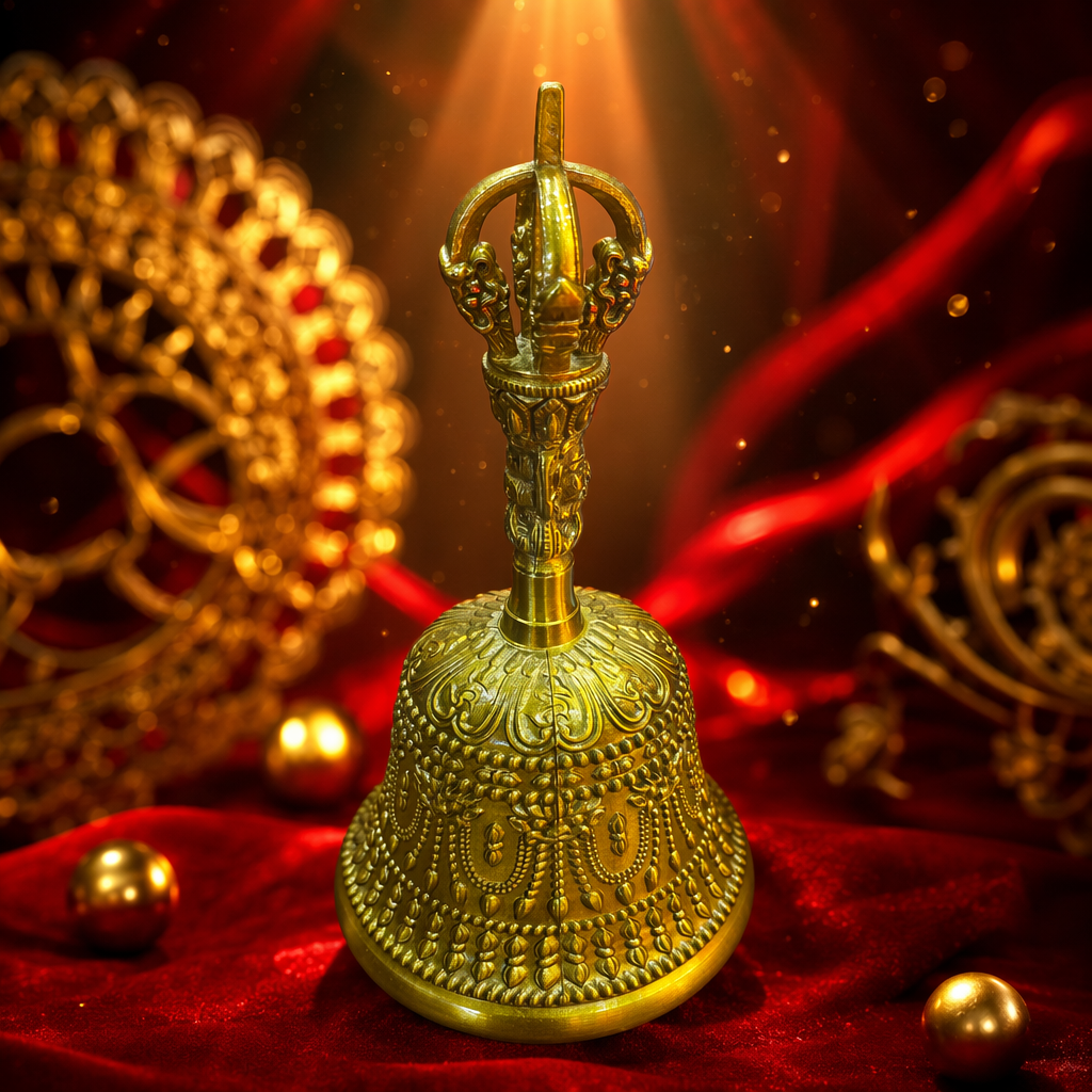 Golden bell pendant, festive decoration, home decor, New Year and Christmas style Specification image