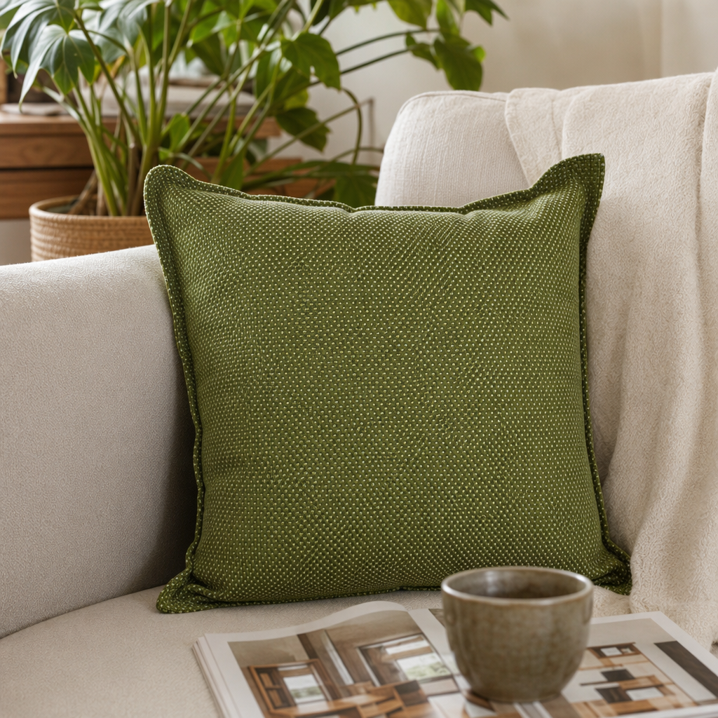Green checkered throw pillows are soft furnishings and home furnishings for living rooms and bedrooms details Picture