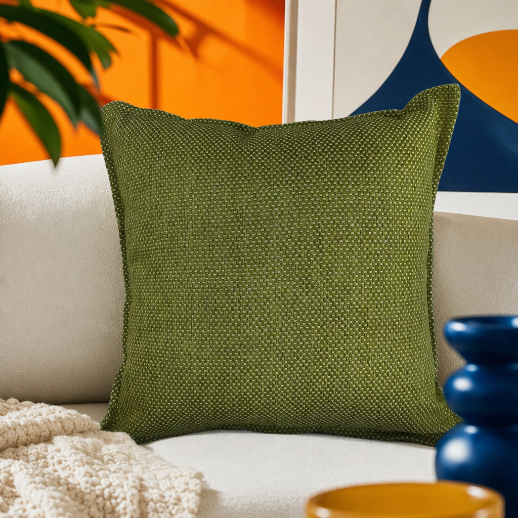 Green checkered throw pillows are soft furnishings and home furnishings for living rooms and bedrooms Specification image