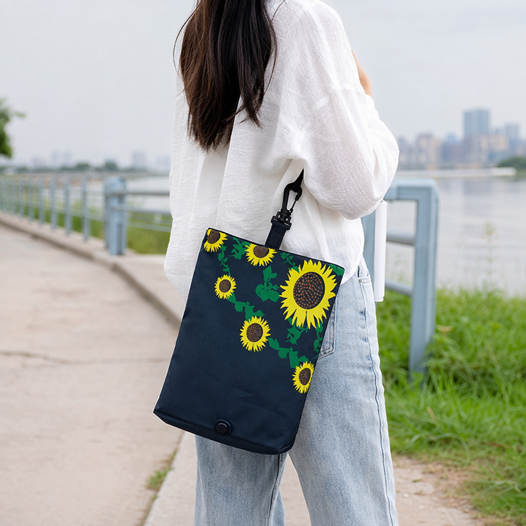 Thickened waterproof plastic folding hand-held shopping bag, express packaging bag Grab portable Application Scenario