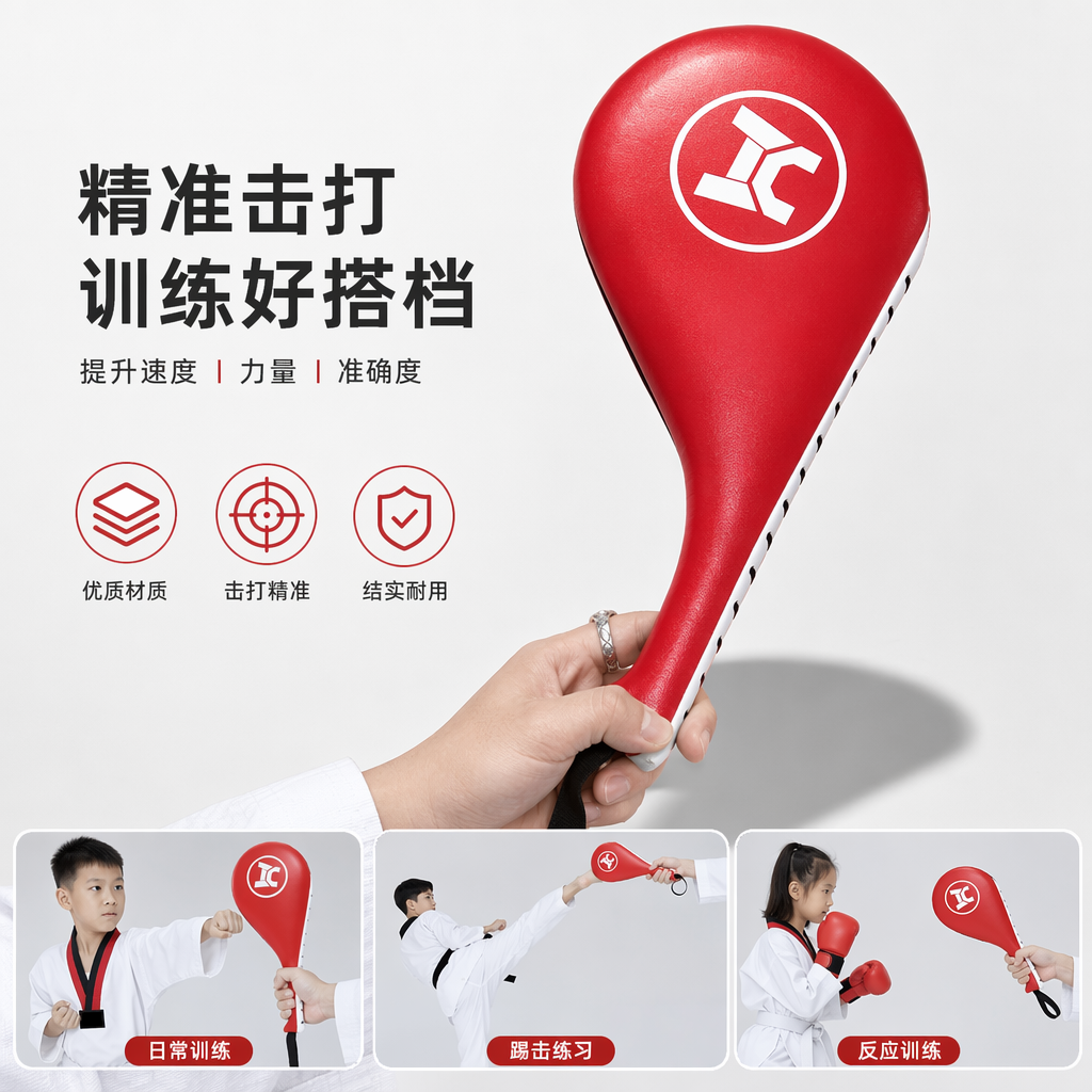 红色跆拳道脚靶 训练专用 靶面加厚防滑 耐用实战练习
