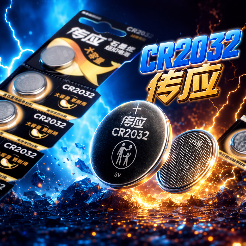 The black packaging CR2032 button battery 3V lithium battery is suitable for devices such as remote controls and calculators Specification image