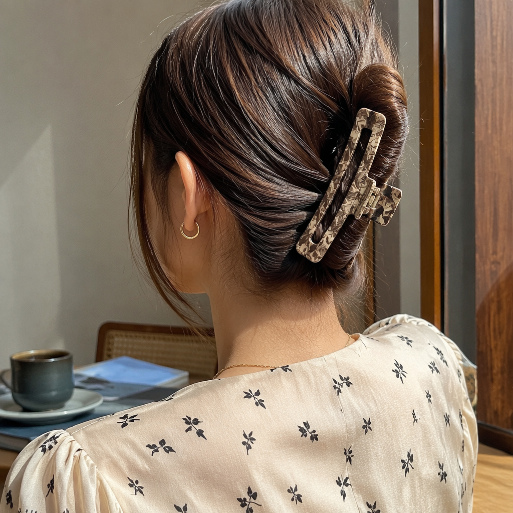 A fashionable mixed and matched headwear set of colorful leopard print and marble print hairpins details Picture