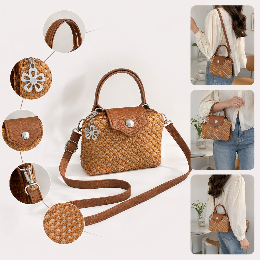 Bolso de paja mujer verano nuevo tejido a mano una bolsa de hombro casual moda diseño de nicho Application Scenario