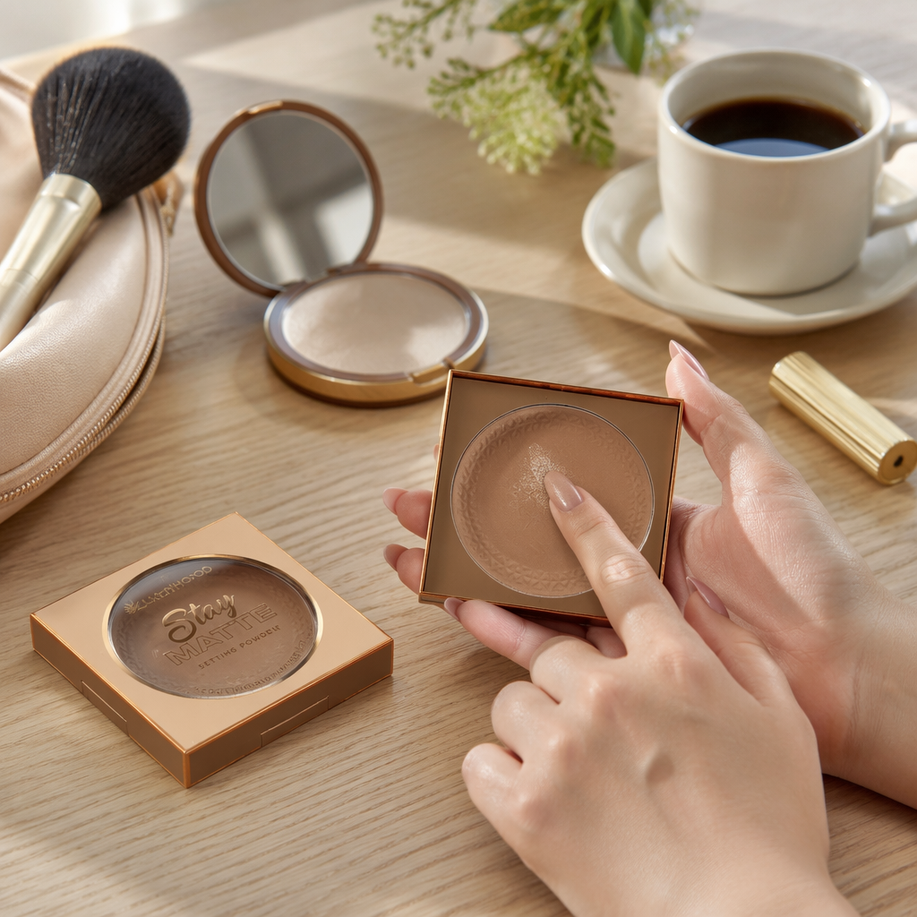 Ladyhood Stay Matte Set Powder Brown packaging Shelf display style details Picture