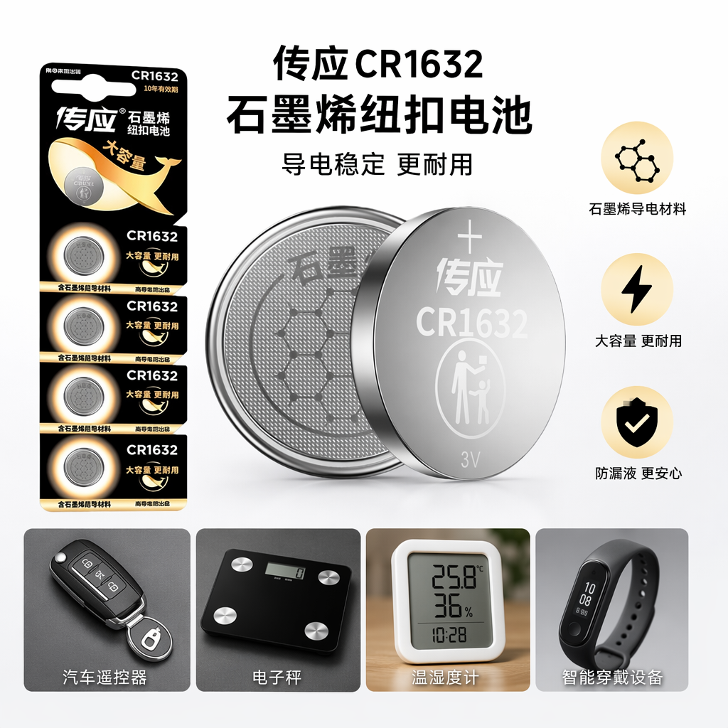 银色纽扣电池 CR2032 3V 锂锰电池 遥控器电子秤计算器通用