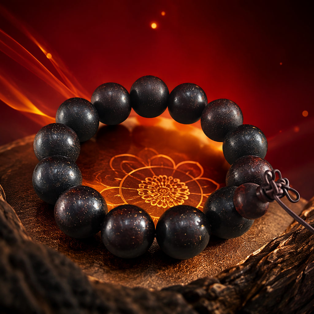 Dark wooden bracelet with natural texture, a versatile accessory for both men and women Specification image