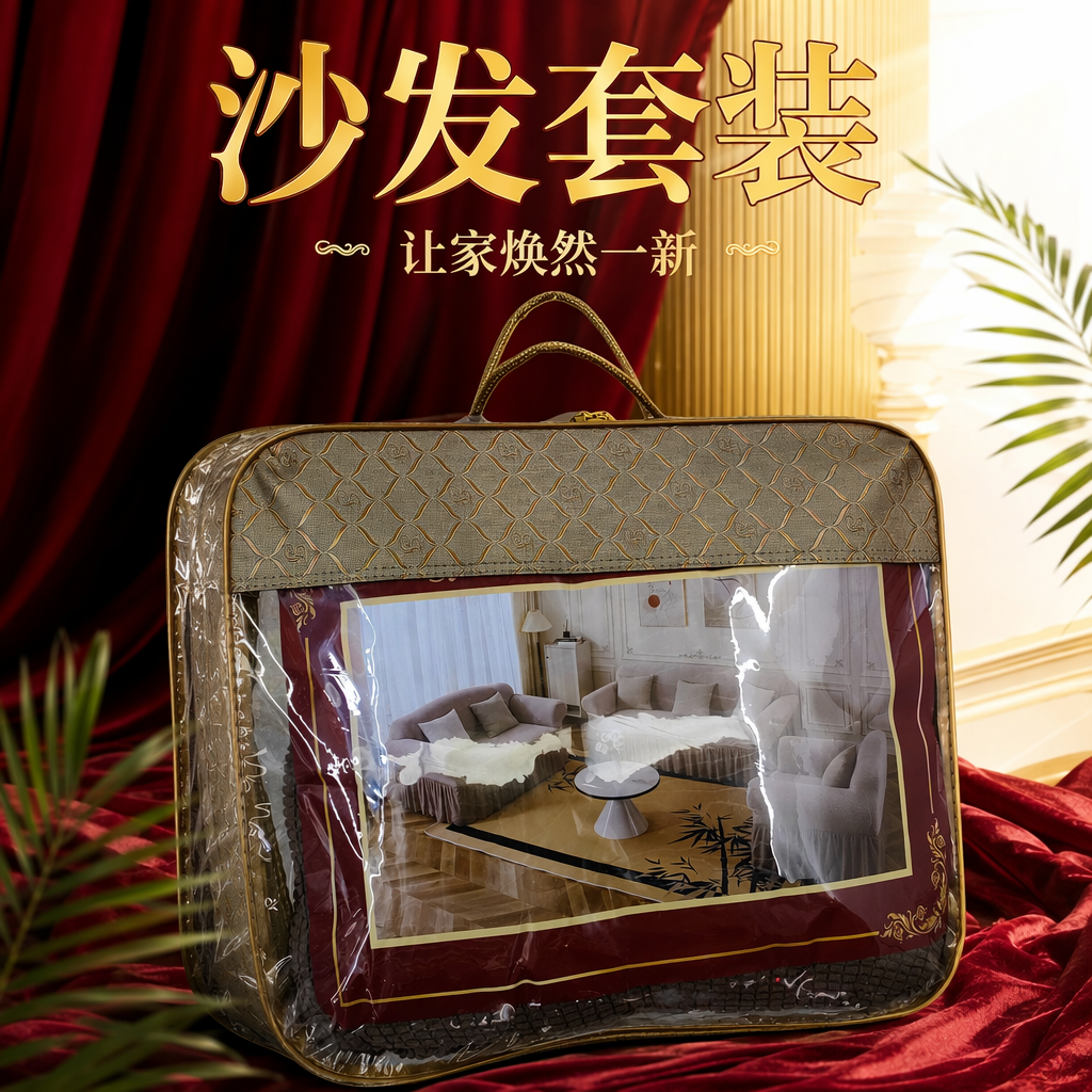 The golden-patterned handbag is beautifully packaged in a gift box Specification image