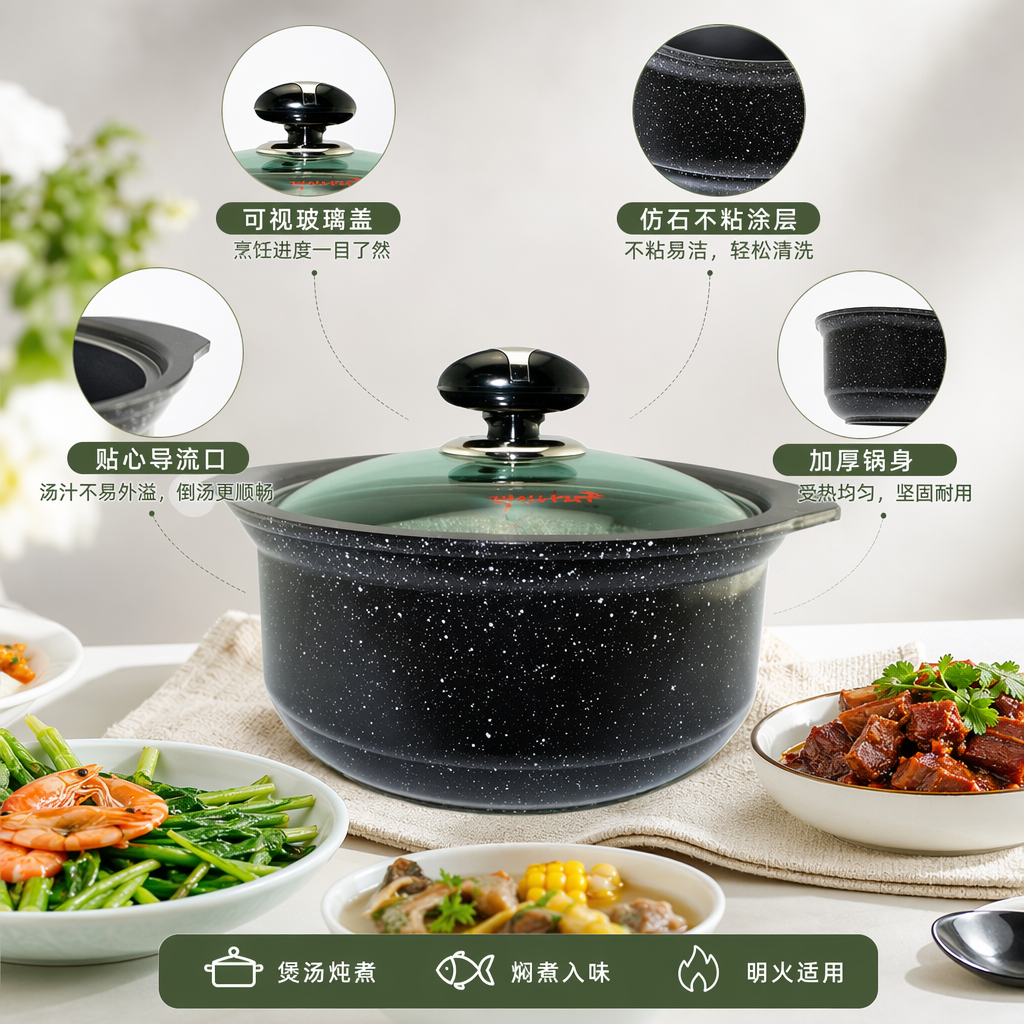 Daily necessities, earthenware POTS, stone POTS, household stew POTS, high-temperature resistant ceramic POTS details Picture